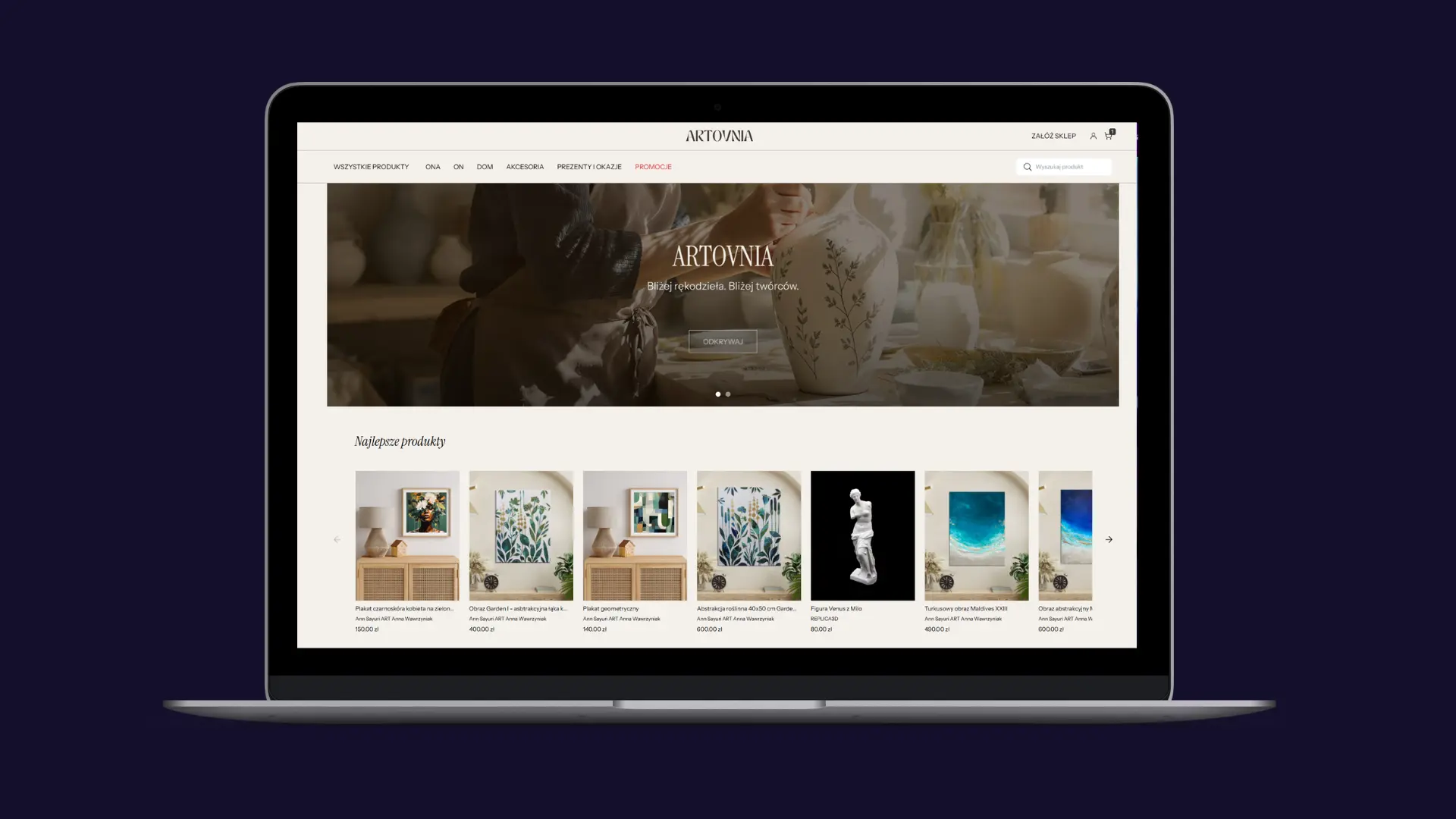 Preview of Artovnia E-Commerce project
